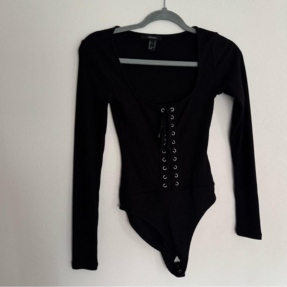 Forever 21 Black Ribbed Top